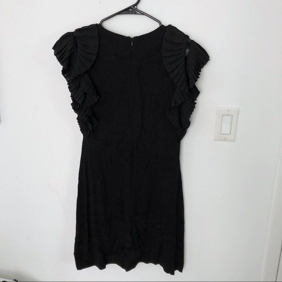 Maje Rolana Pleated Sleeve Little Black Dress - Picture 5 of 6